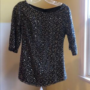 Banana Republic Sequined top Black/Silver